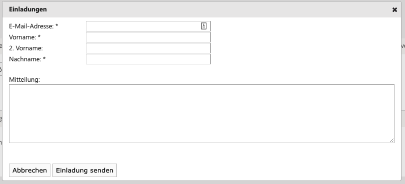 invite dialog